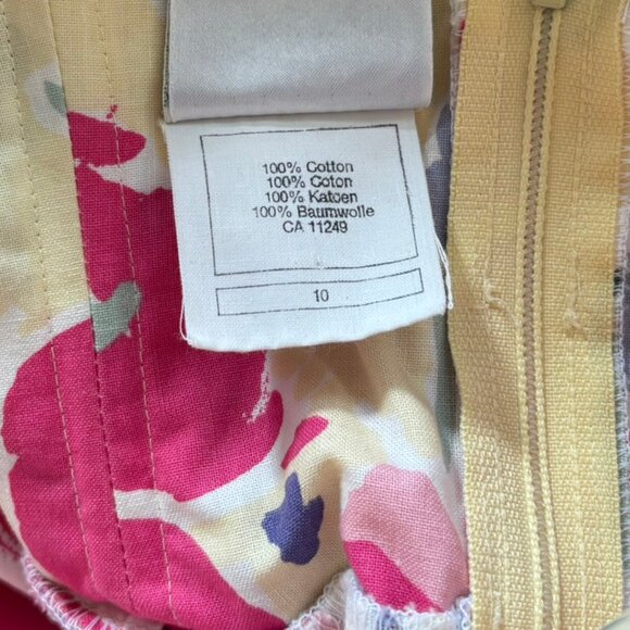 Vtg Laura Ashley Yellow Floral Strapless Fit & Flare Dress - Sz 10 (Runs Small) - Picture 5 of 6